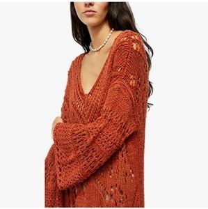Free People Constellation Crochet Tunic Dress, Mars Dust Small